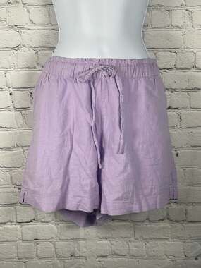 Gap Lavender Linen-Blend Pull-On Shorts Size M